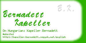 bernadett kapeller business card